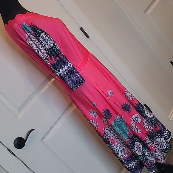 Reborn Pink with Floral Print Dress with Pockets NWOT - Picture 2 of 10